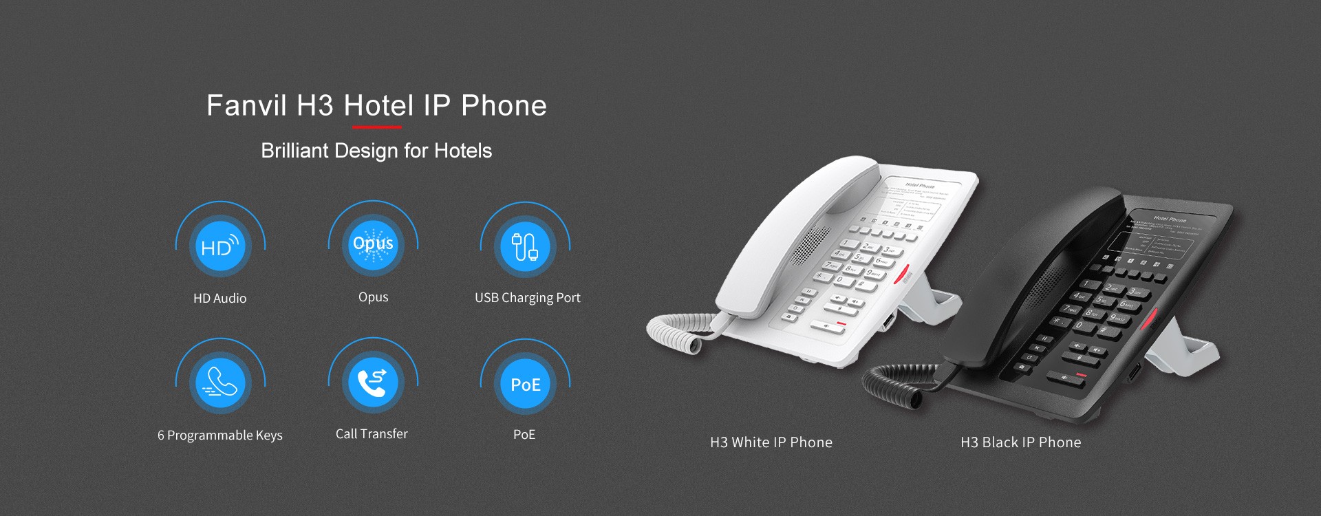 H3 Hotel IP PHONE BLACK